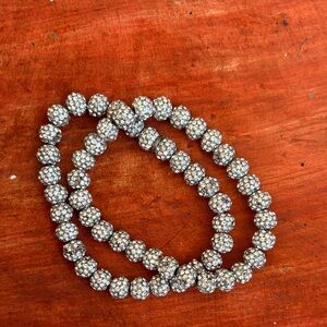Elegant Silver Beaded stretch Bracelet